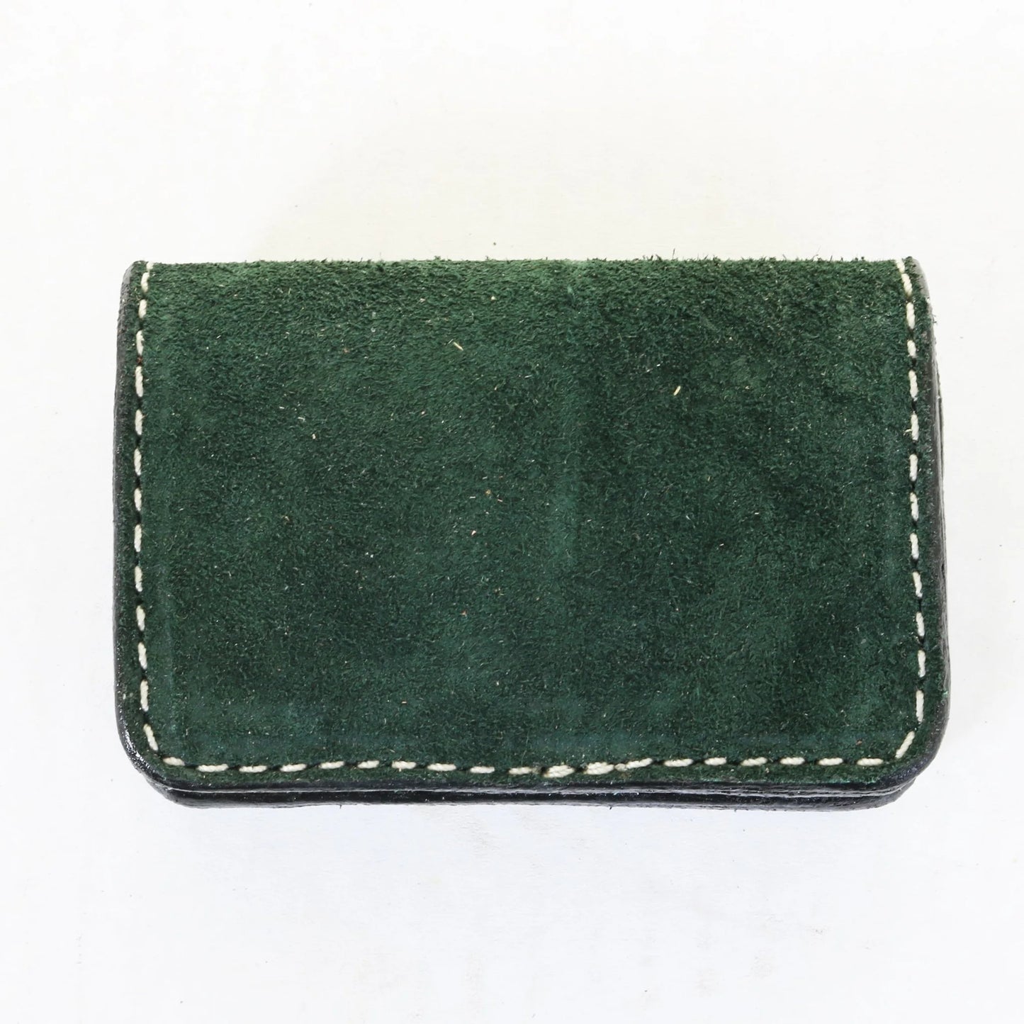 BUS109 Forest Green Suede Business Card Holder