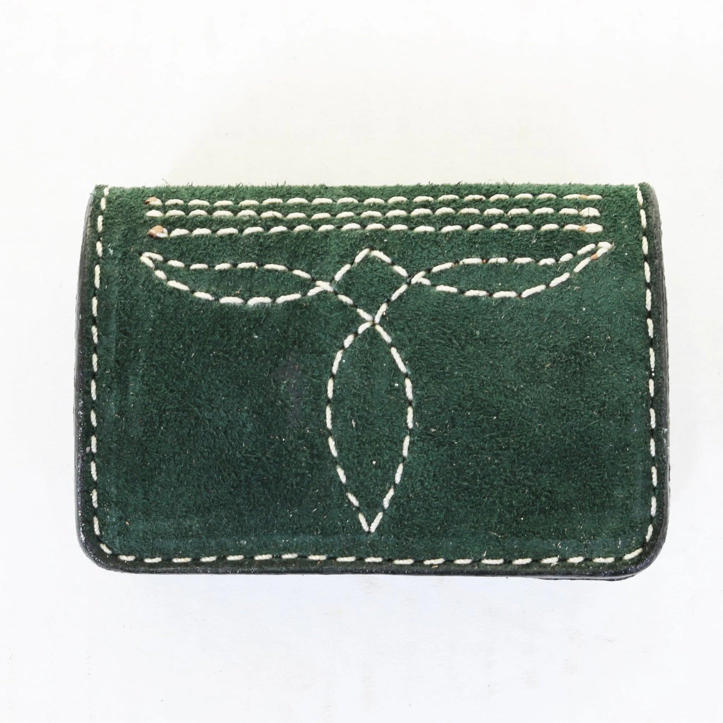 BUS109 Forest Green Suede Business Card Holder