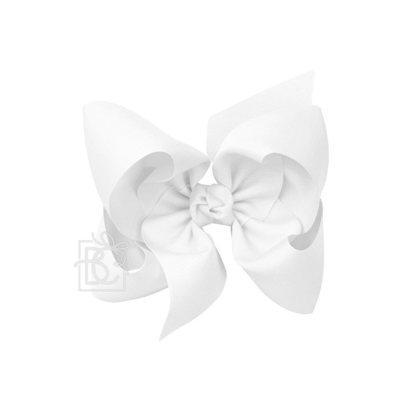 SIGNATURE GROSGRAIN BOW ON CLIP: WHITE / 7.5" Texas - 3" Ribbon on French Clip