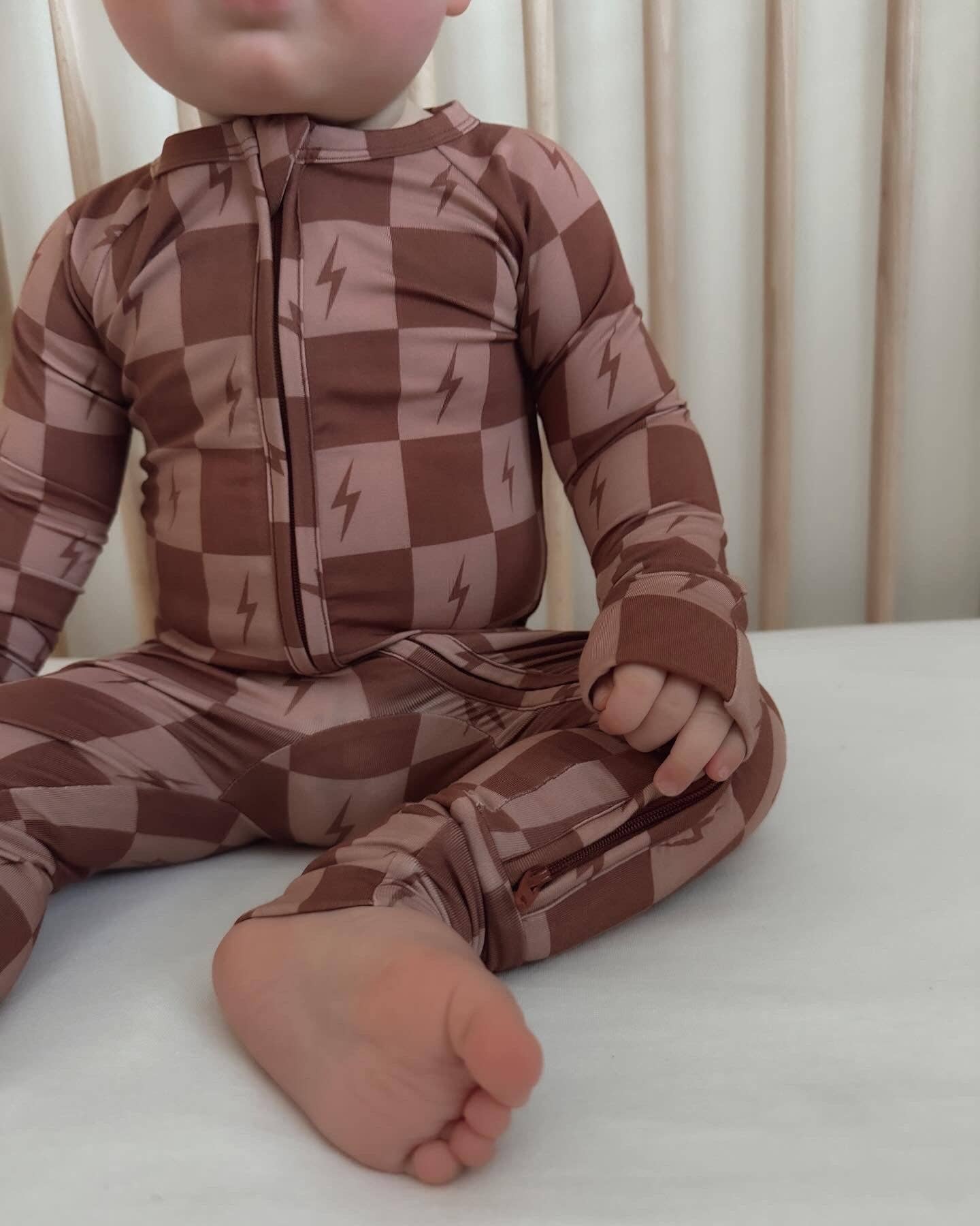 Bolt checkered bamboo jammies