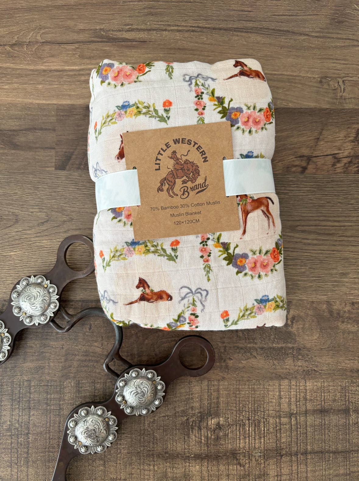 Painted Foal Bamboo Muslin Baby Blanket
