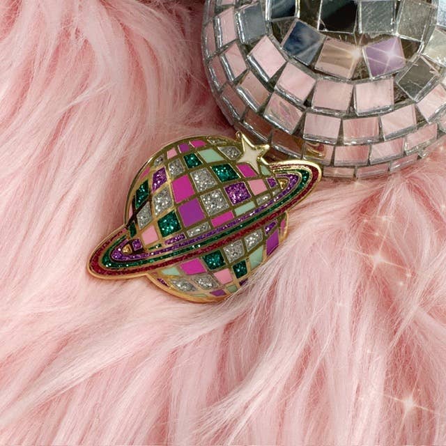 Disco Planet Enamel Pin