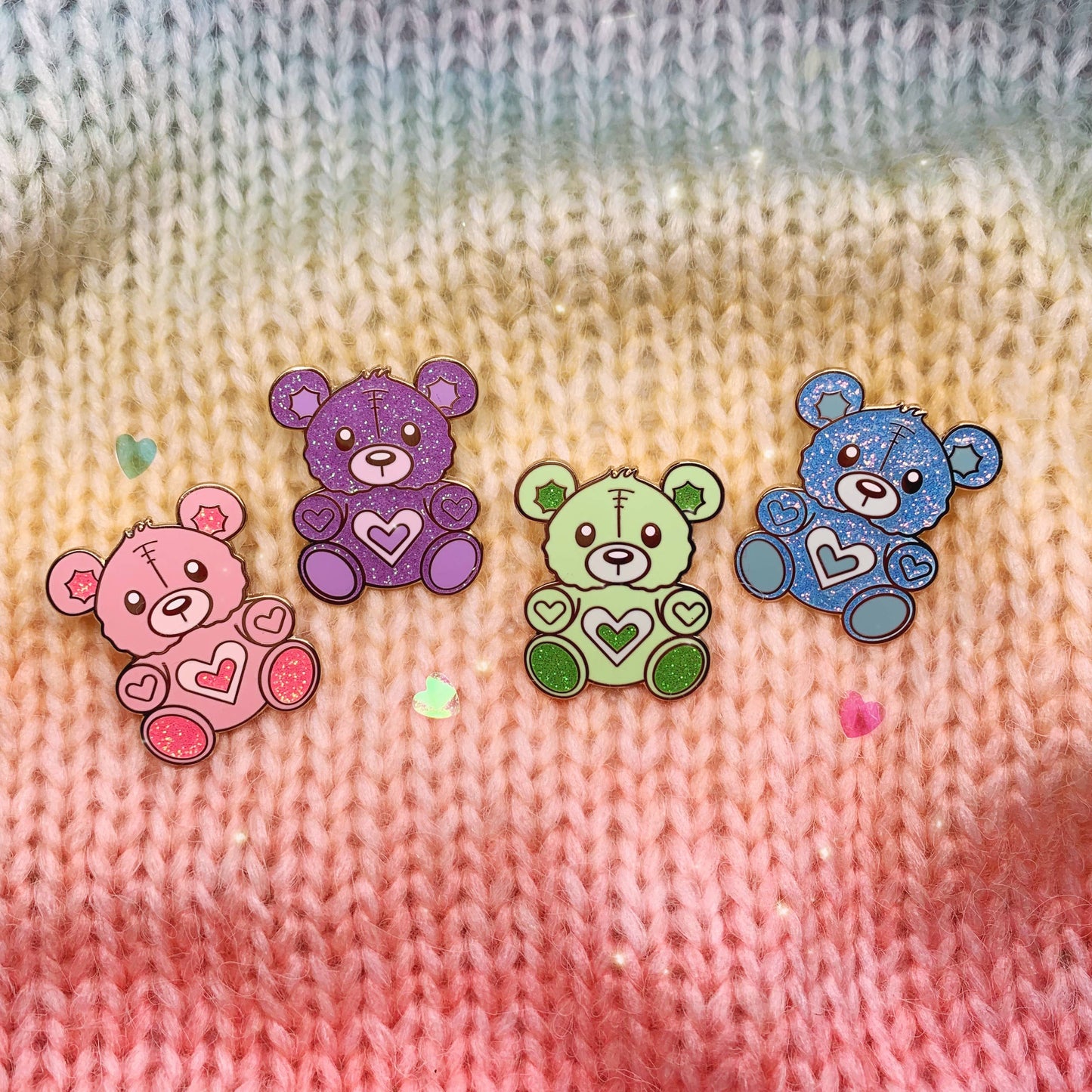 Teddy Bear Pin: Green