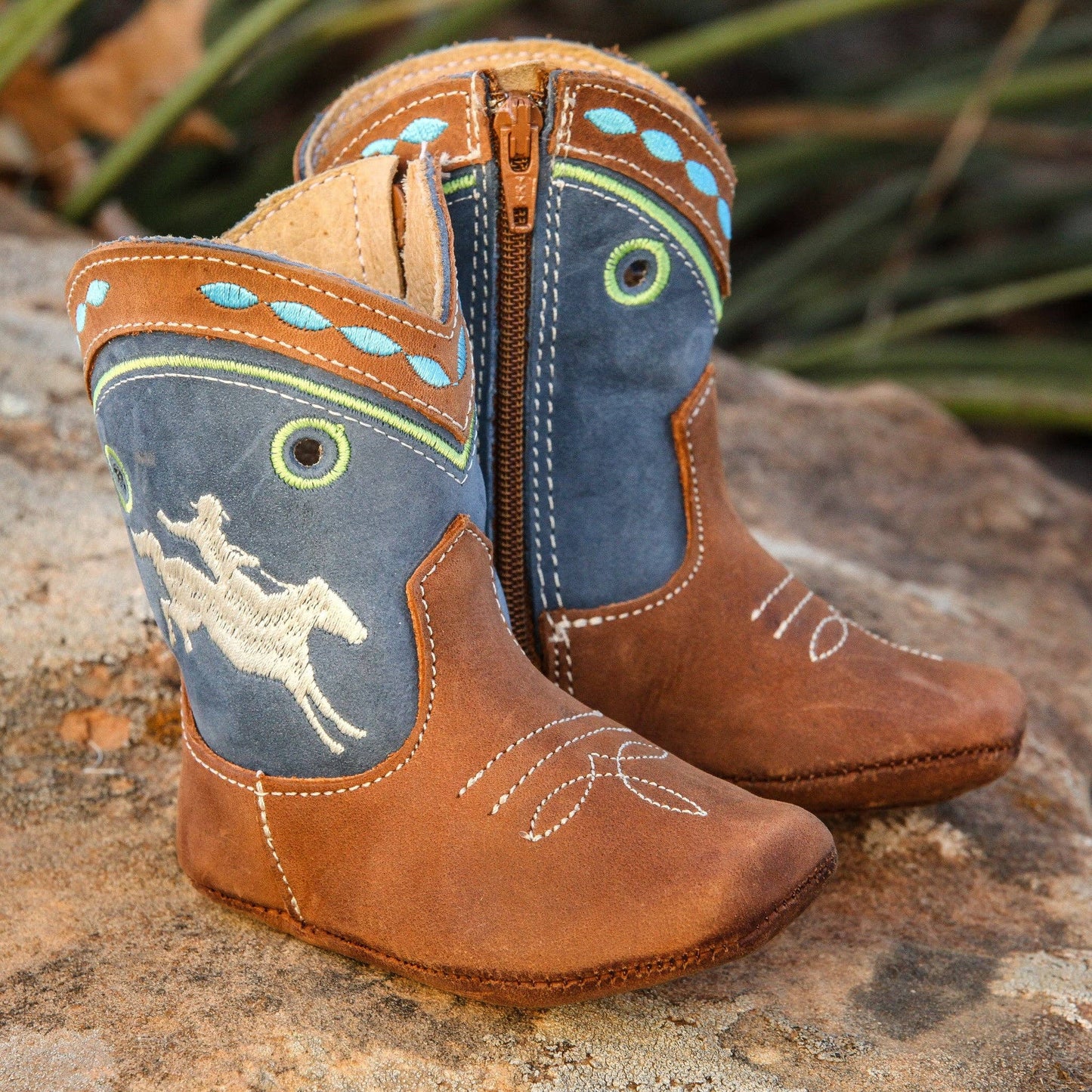 Bucking Horse Cowboy Baby Boots