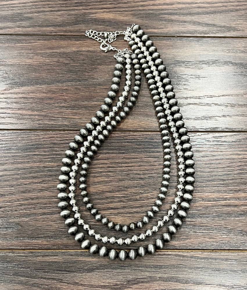 Handmade Silver & Navajo Bead Necklace