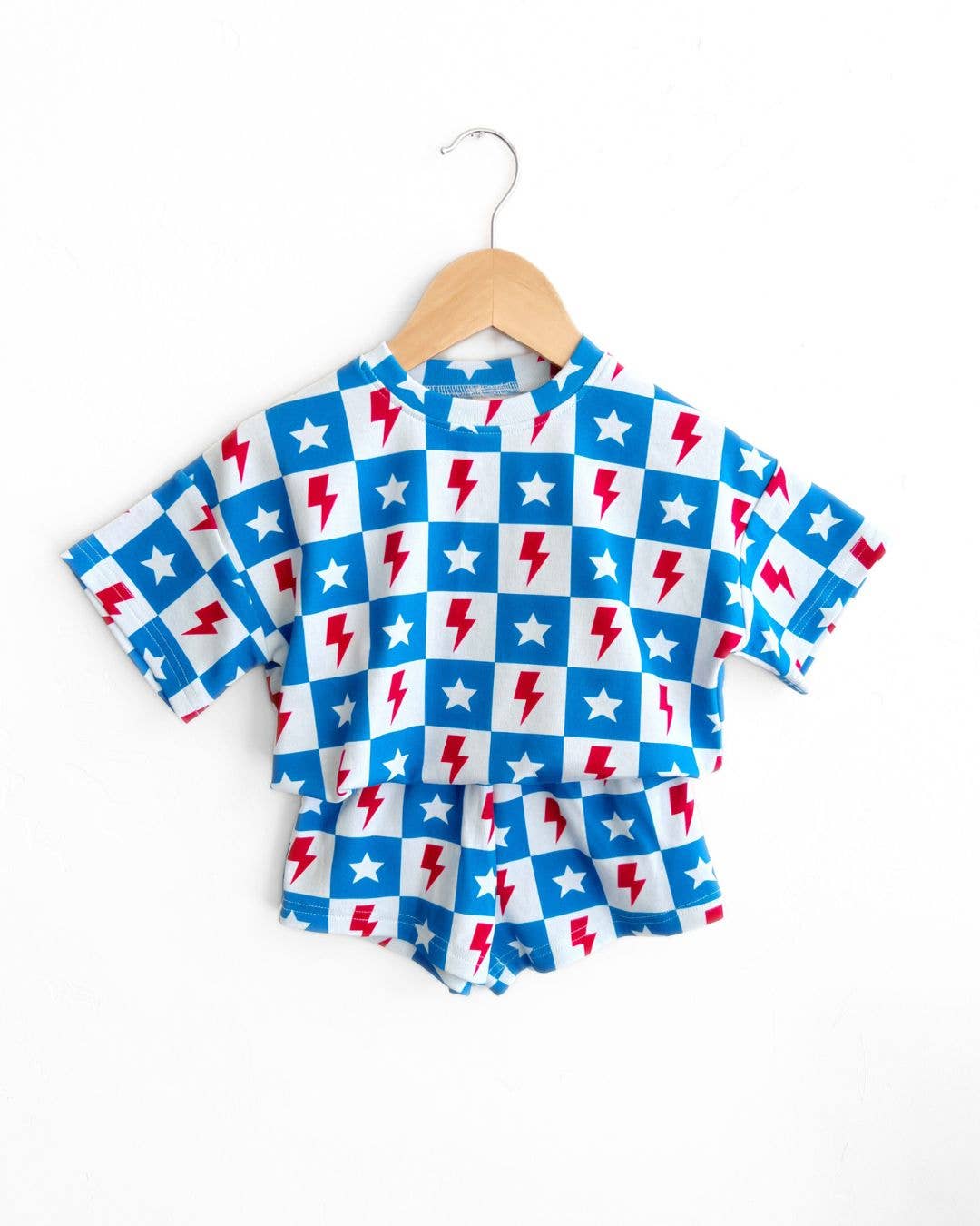4th of July Kids Shorts Set | Checks & Stars