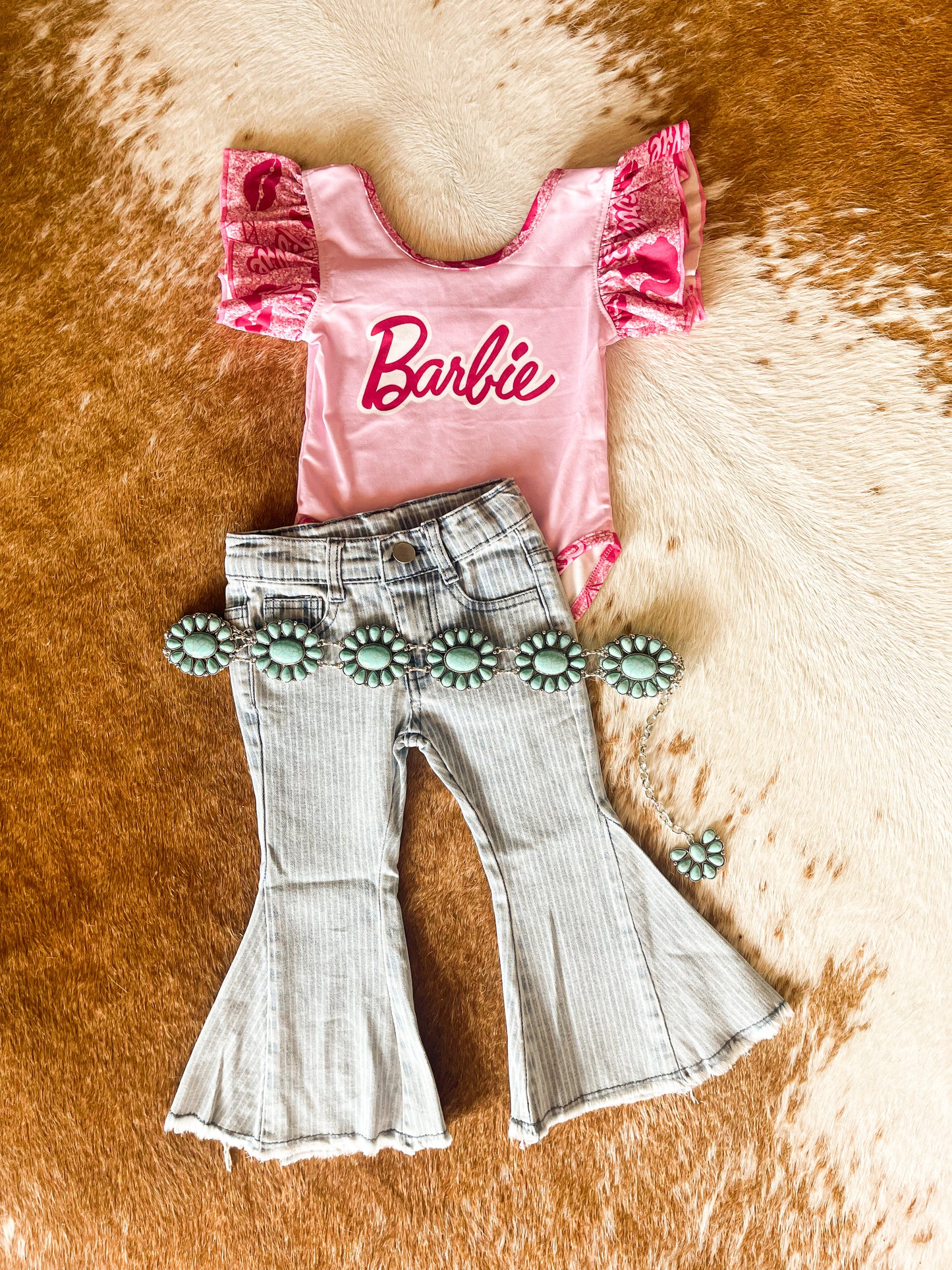 Bootcut pin stripe jean