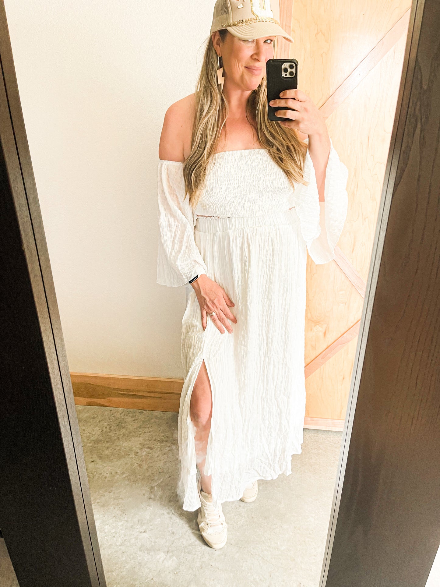 White Boho Skirt Set
