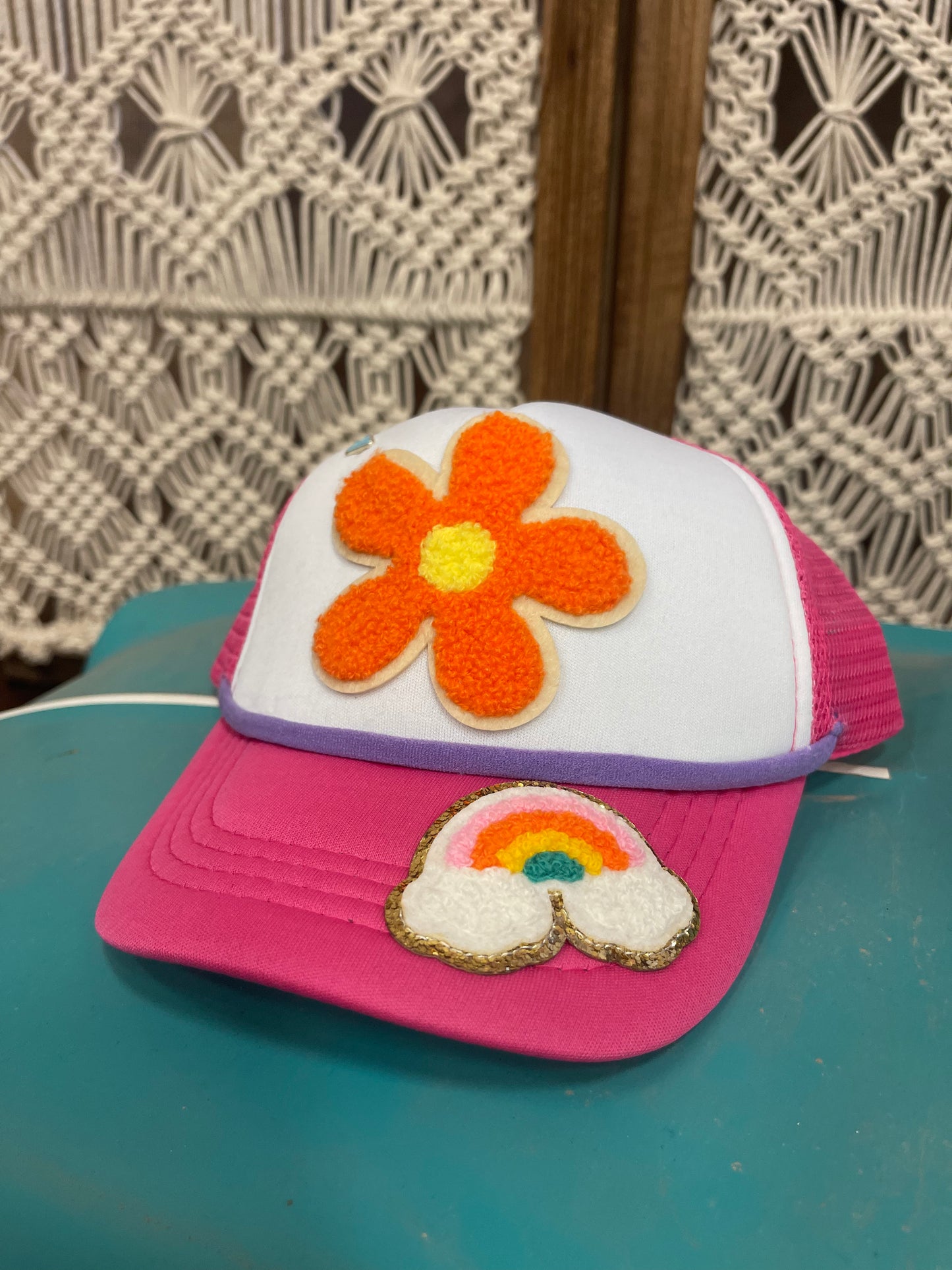 Kids patched trucker hat