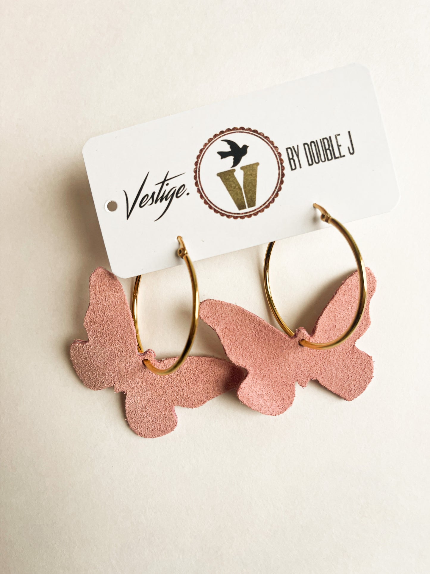 Butterfly hoop earrings