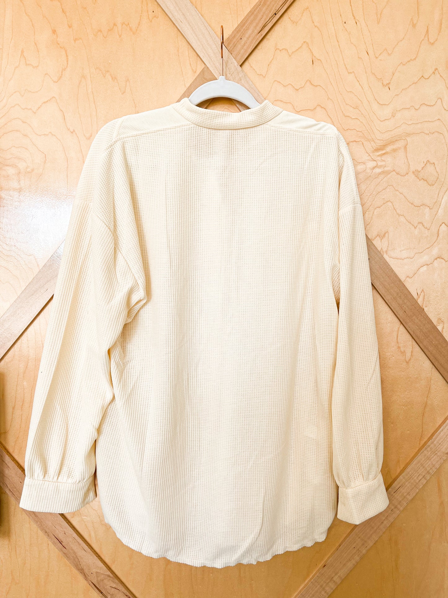 Batwing Waffle Knit Shacket