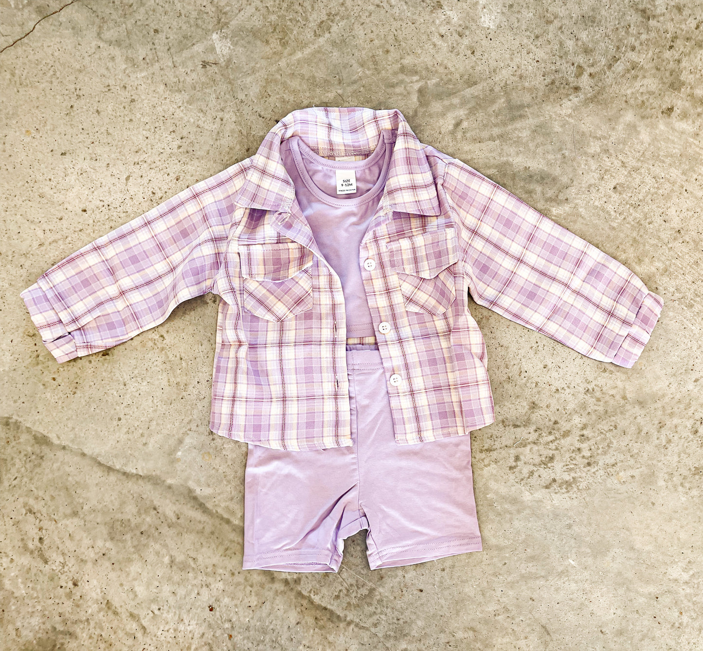 Lavender Biker Shorts Set