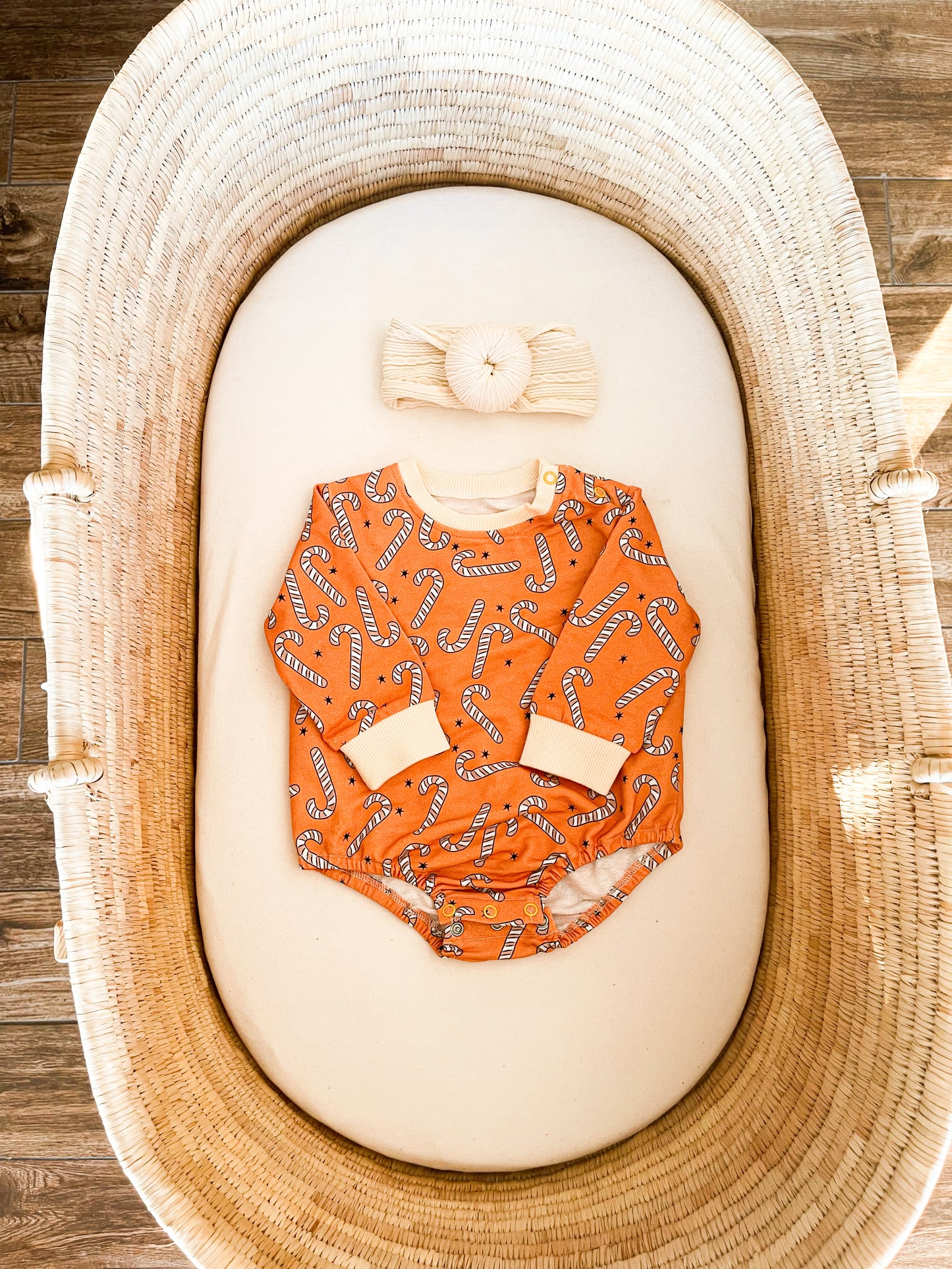 Orangecicle Candy Cane Bubble Romper