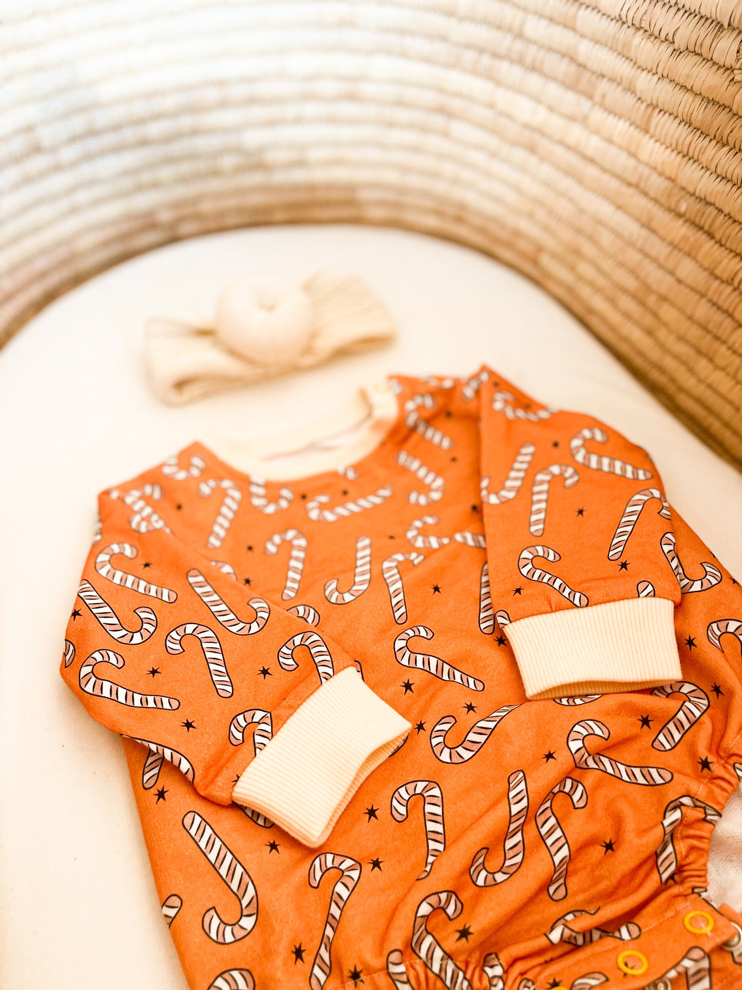 Orangecicle Candy Cane Bubble Romper
