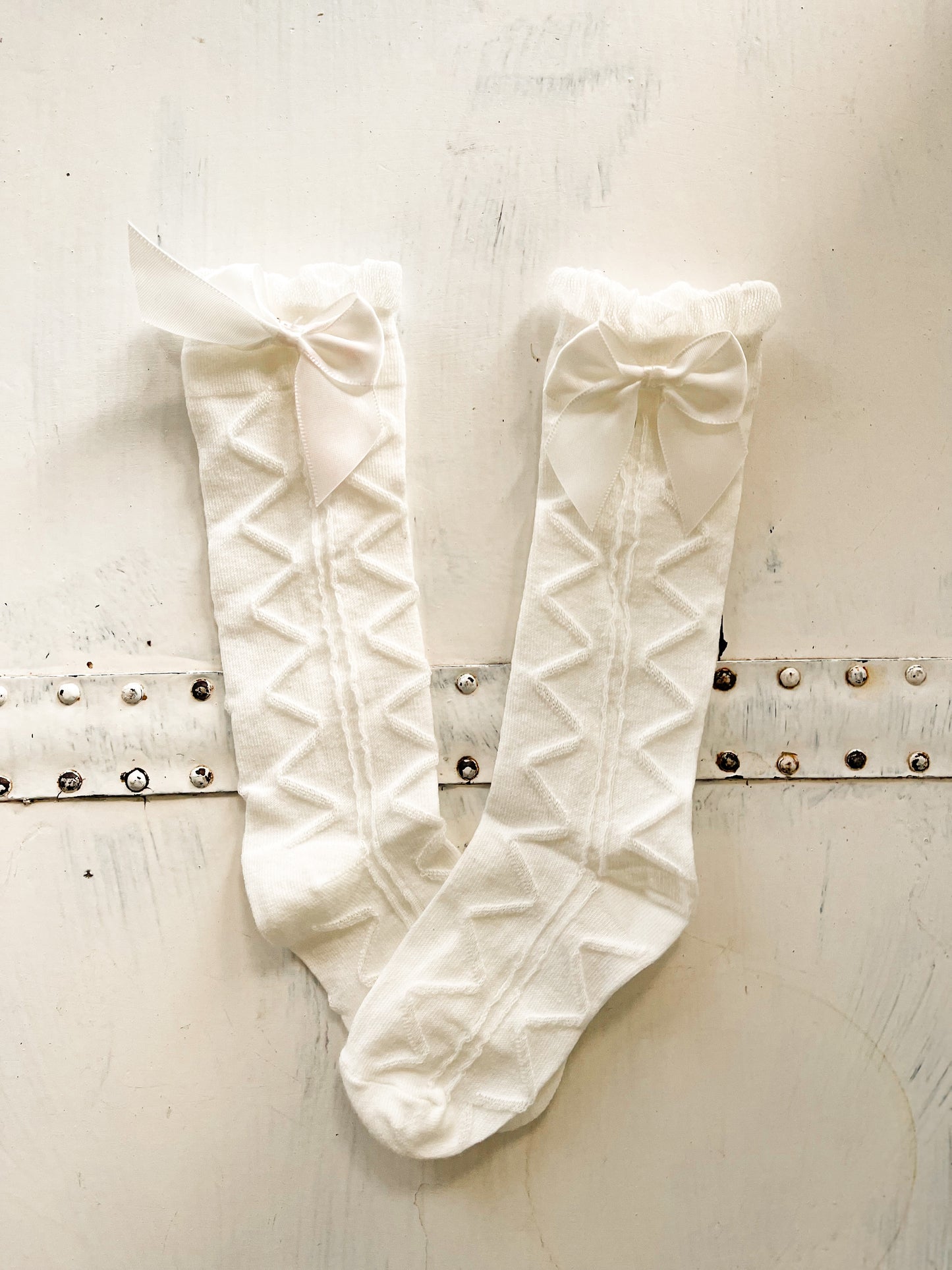 Knee High Silk bow sock