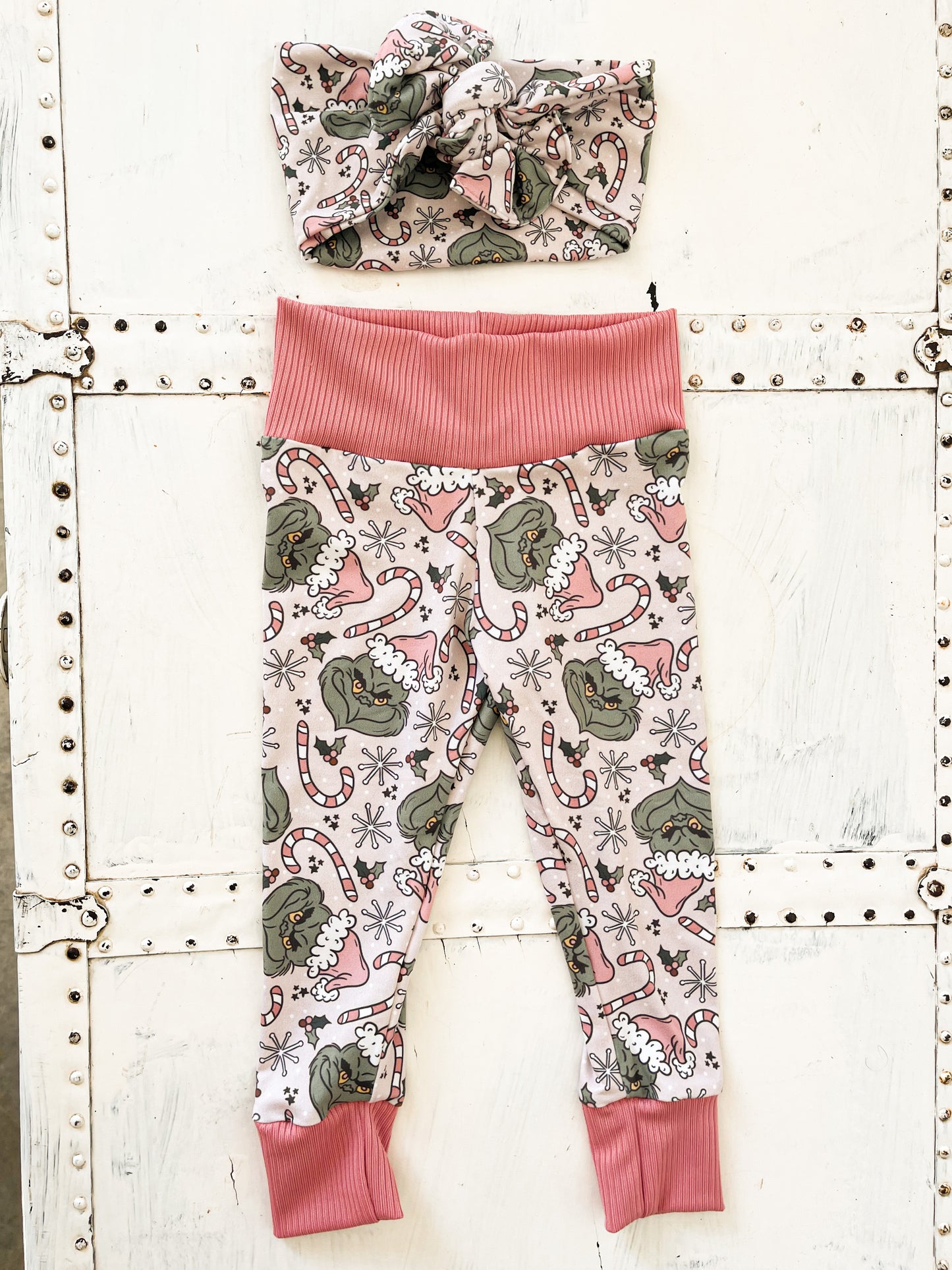 Grinch Jogger and headwrap