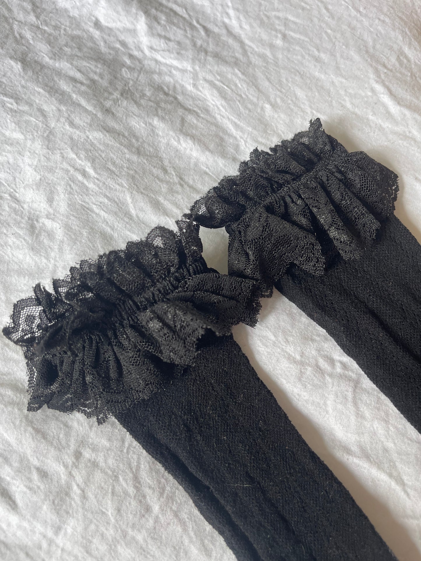 Black Ruffle knee high socks