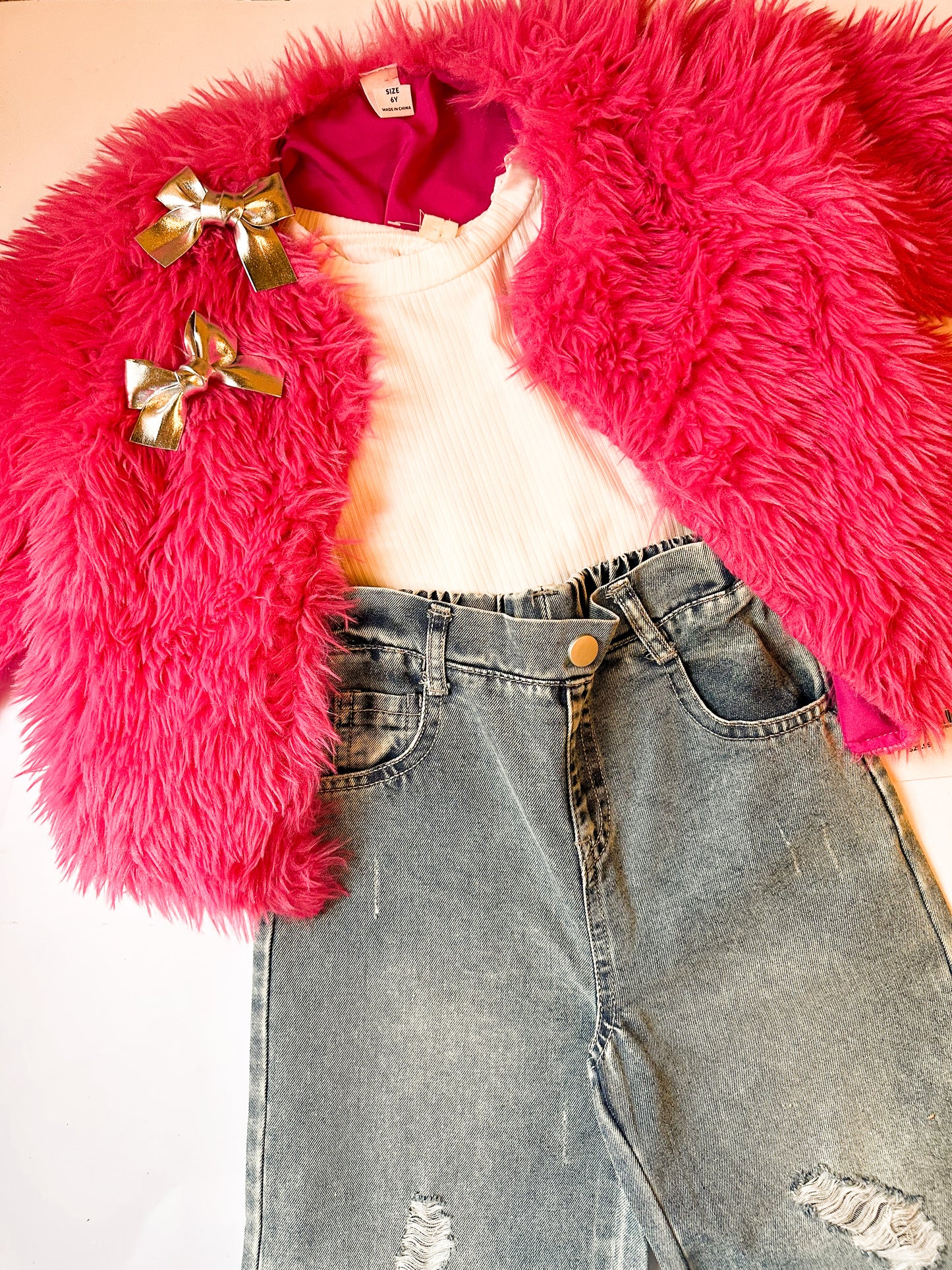 Hot Pink Kids Fuzzy Jacket