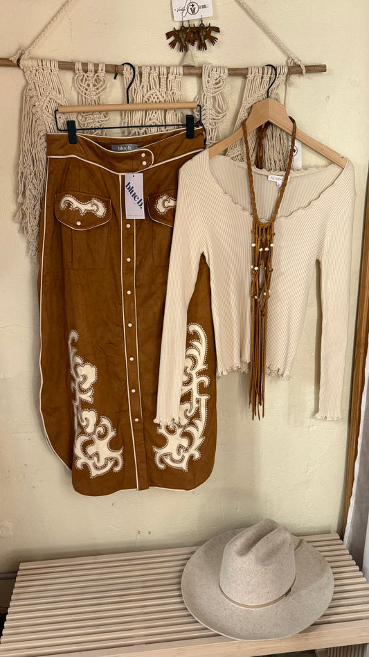 Western Suede Skirt
