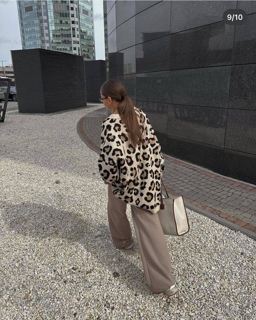 Oversize Leopard Cardigan