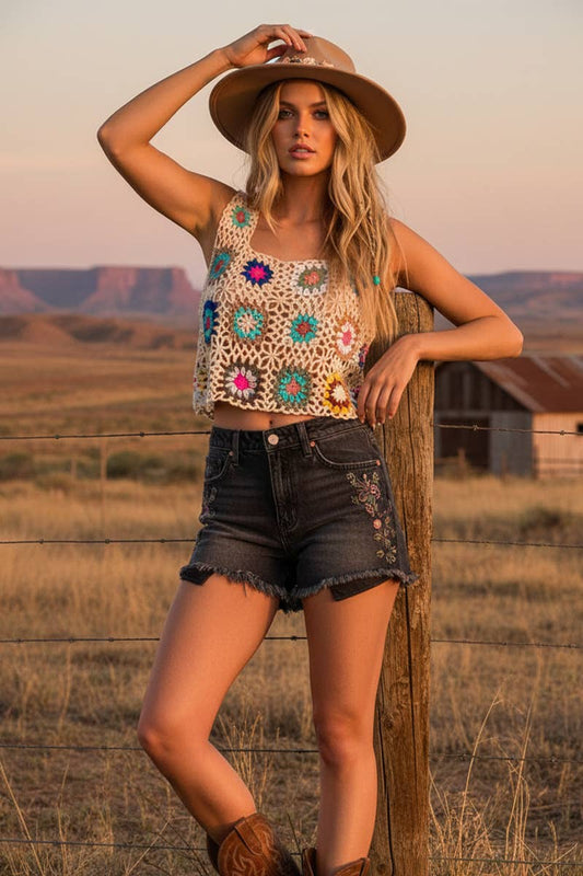 Granny Square Crochet Top