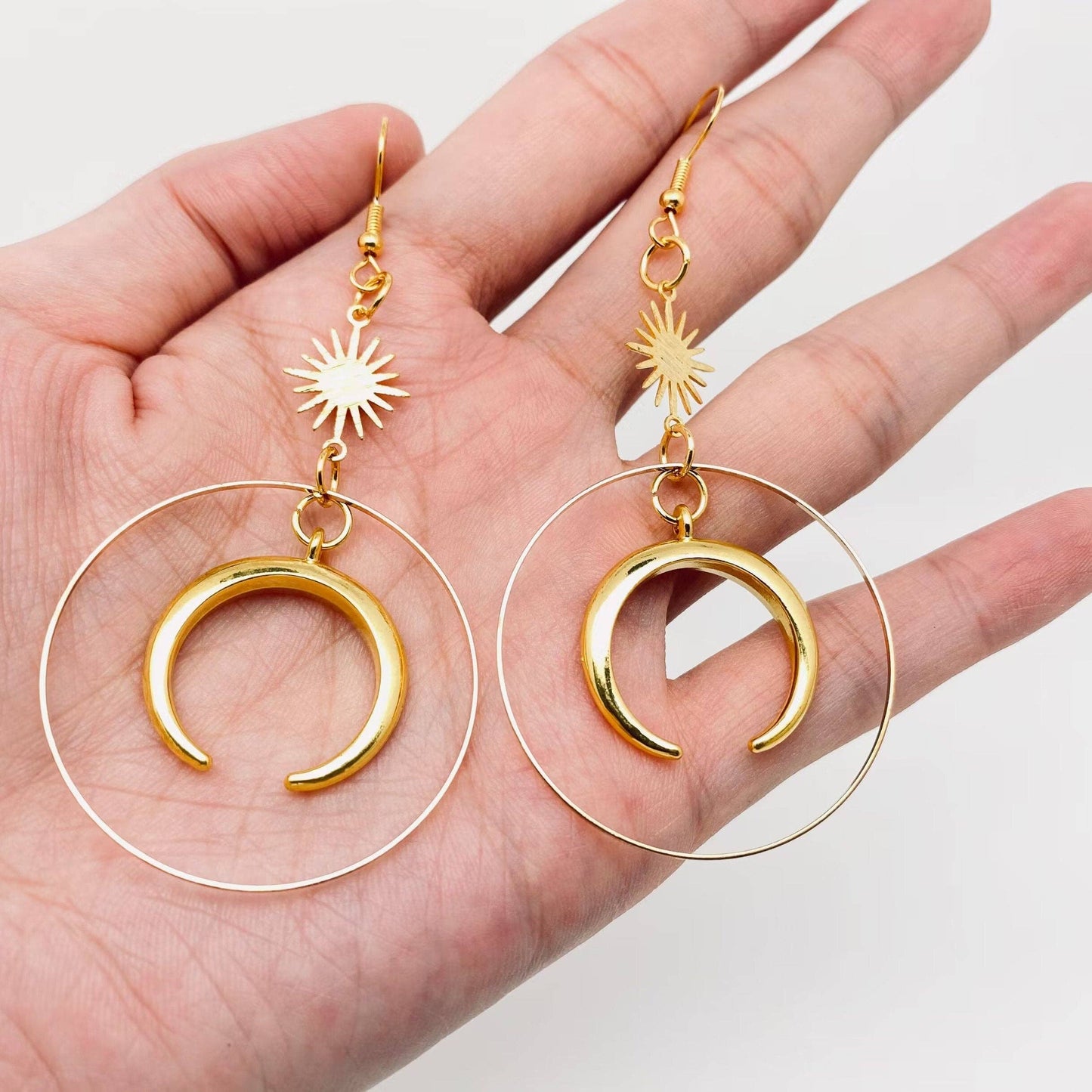 Boho moon + star earrings