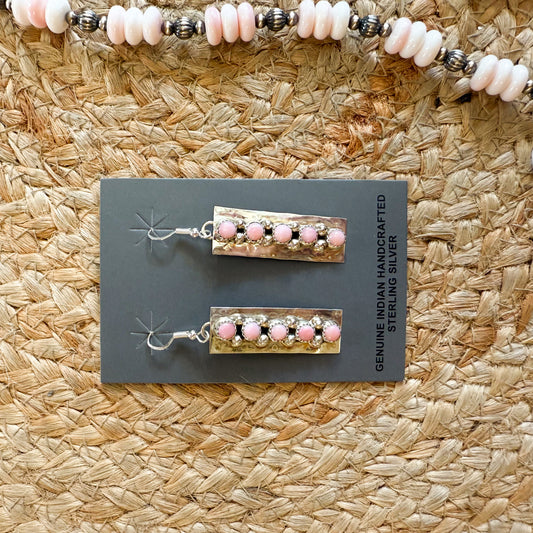 handmade pink conch earring