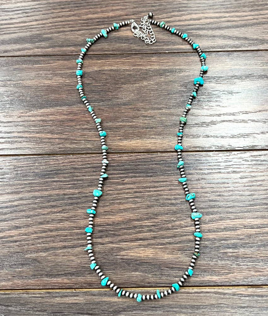 737102, Handmade Navajo Bead, Turquoise Necklace