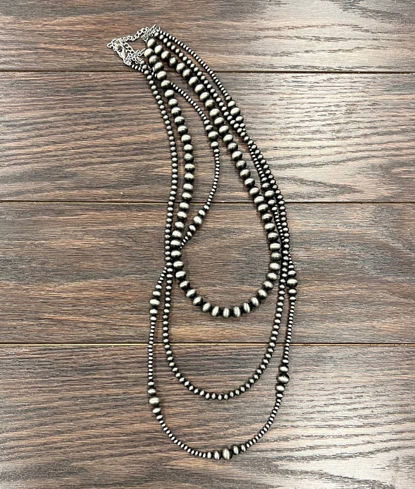 736361, Handmade 36" 3-strand Navajo Necklace