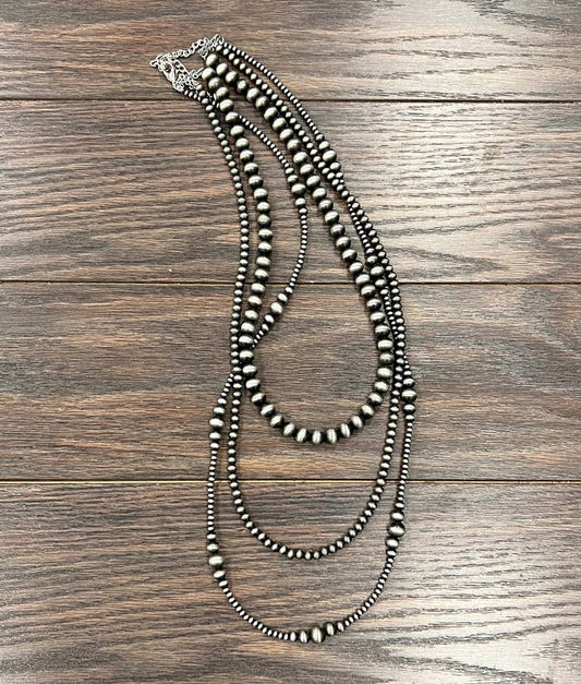 736361, Handmade 36" 3-strand Navajo Necklace