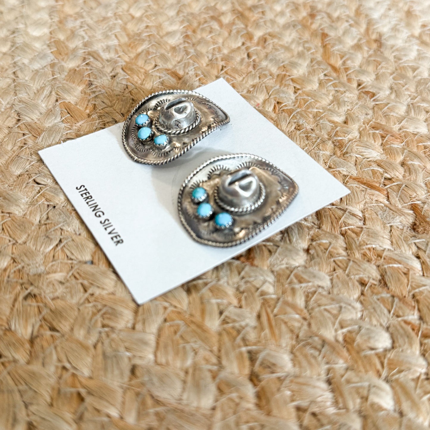 handmade kingman turquoise cowboy hat earring