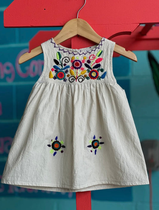 Embroidered Sleeveless Girls Dress