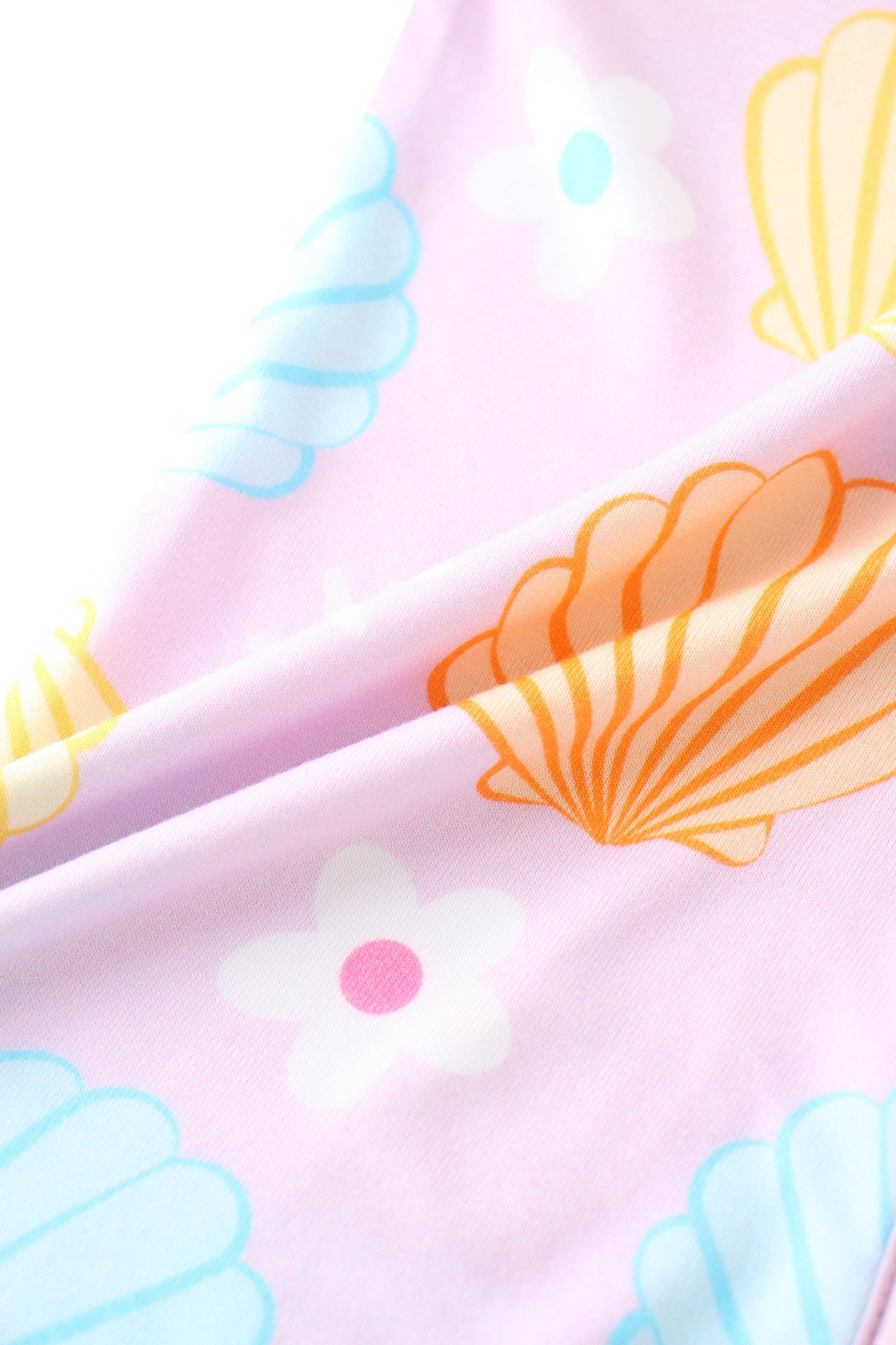 Colorful Seashell Bamboo Baby Convertible Zippy Romper