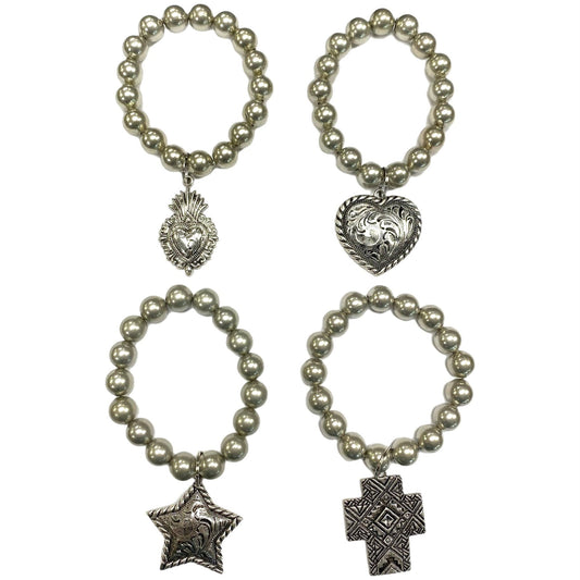 Navajo Pearl Bracelet sacred heart pendant