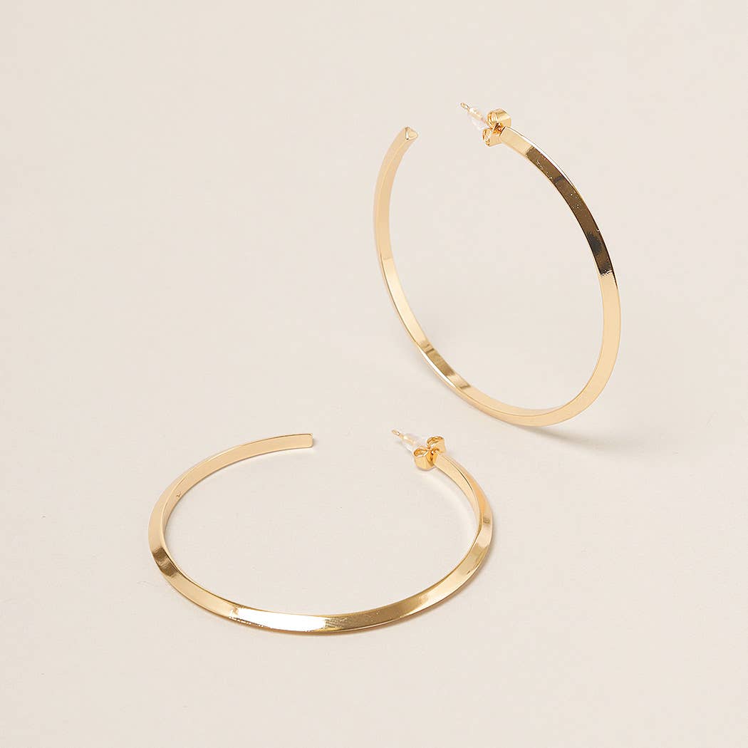Gold Dipped Post Hoop Earrings