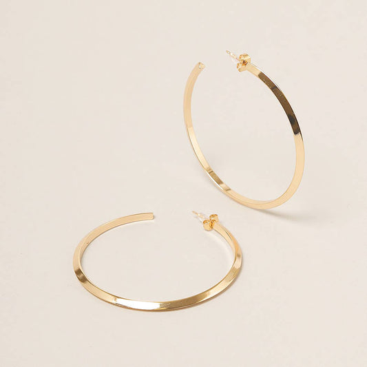 Gold Dipped Post Hoop Earrings