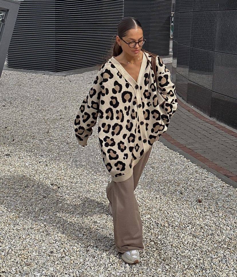 Oversize Leopard Cardigan