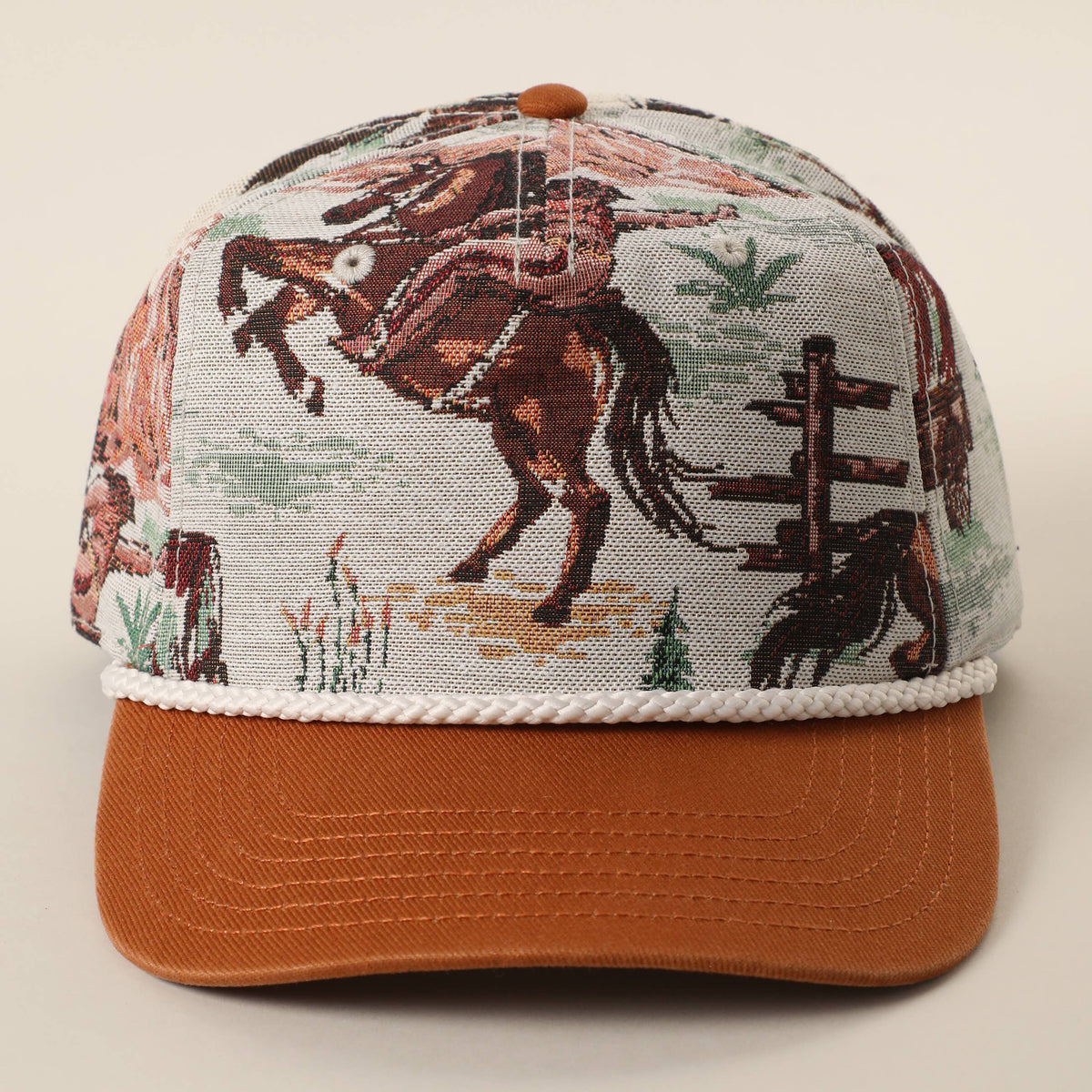 Vintage Western Tapestry Rope Trucker Hat