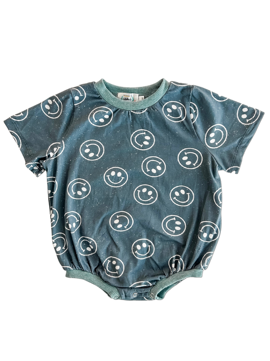 Be Happy Smiley Face Baby Bubble Romper