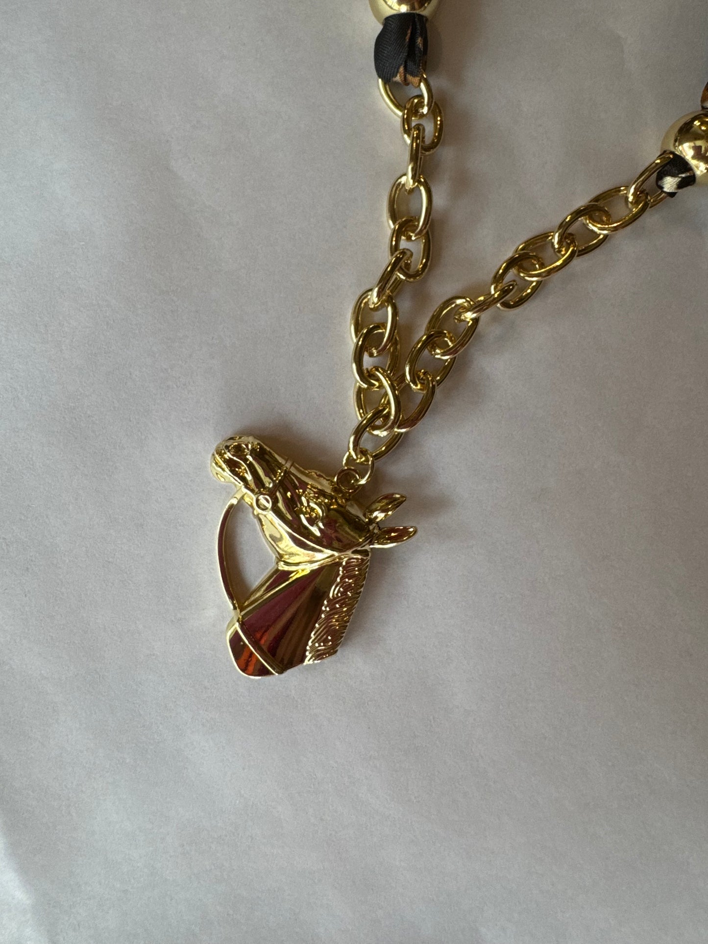 Cheetah Print Horse Necklace