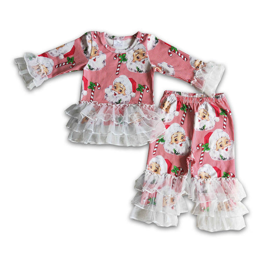 Santa tulle shirt match pants Christmas outfits