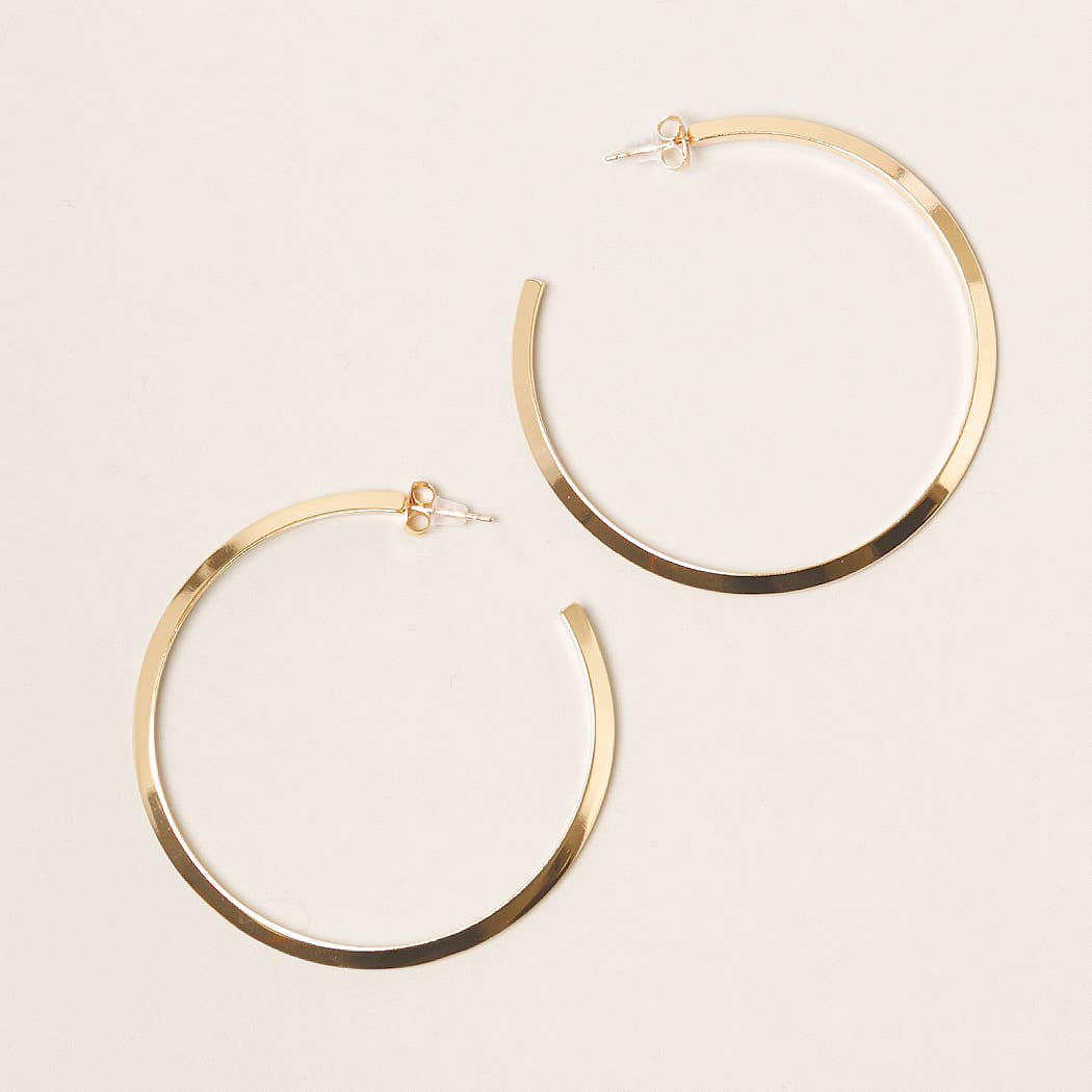 Gold Dipped Post Hoop Earrings