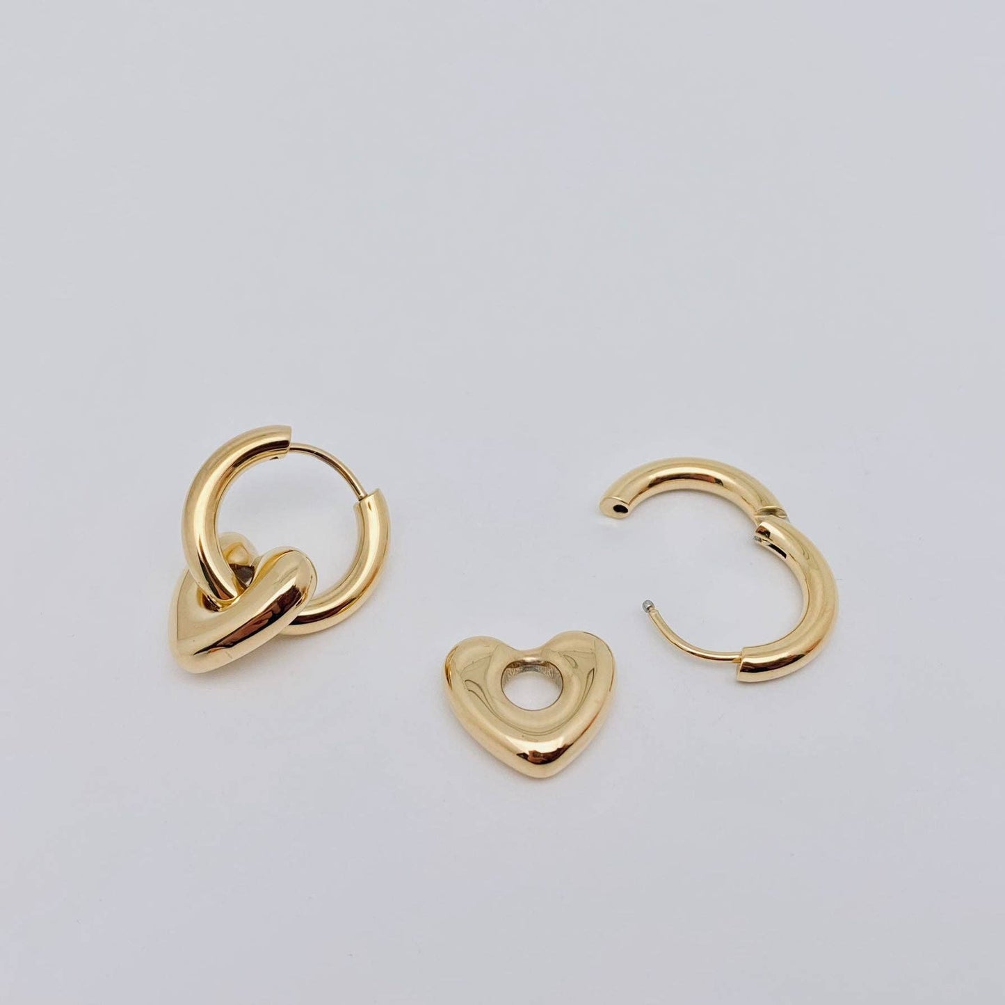 Heart Huggie Earrings