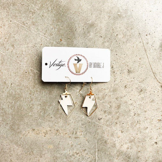 Vestige white lightning earrings