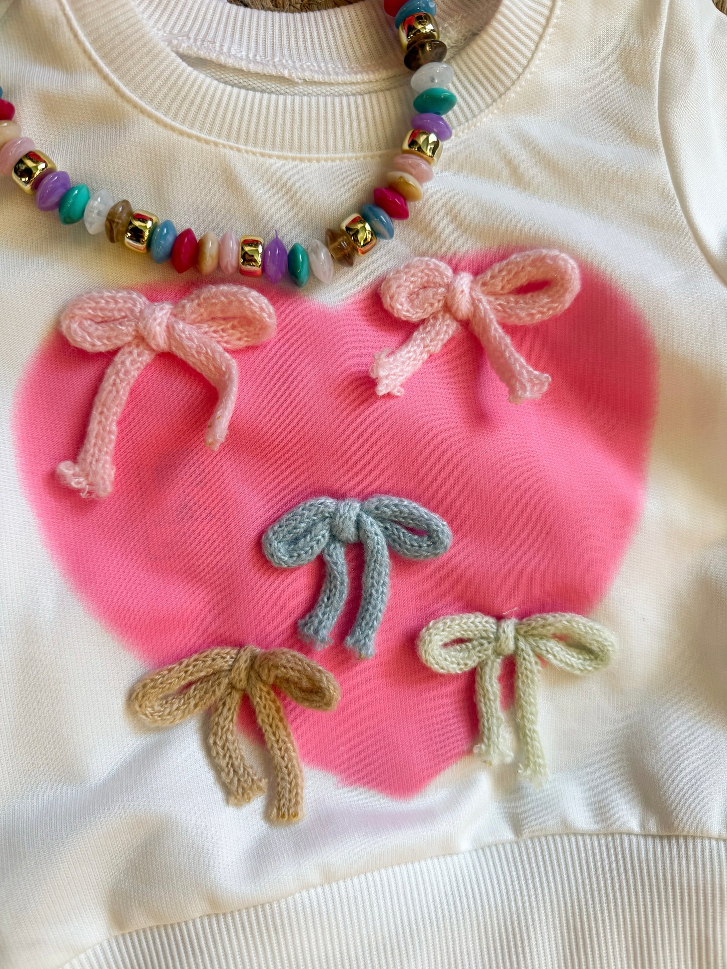 Heart & Bows Sweatshirt + Skirt Set
