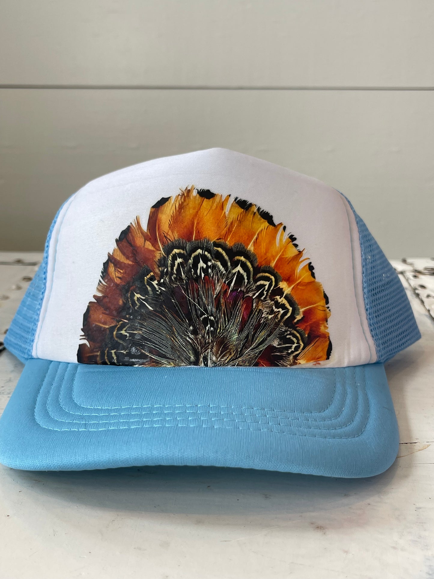 Kids printed pheasant trucker hat