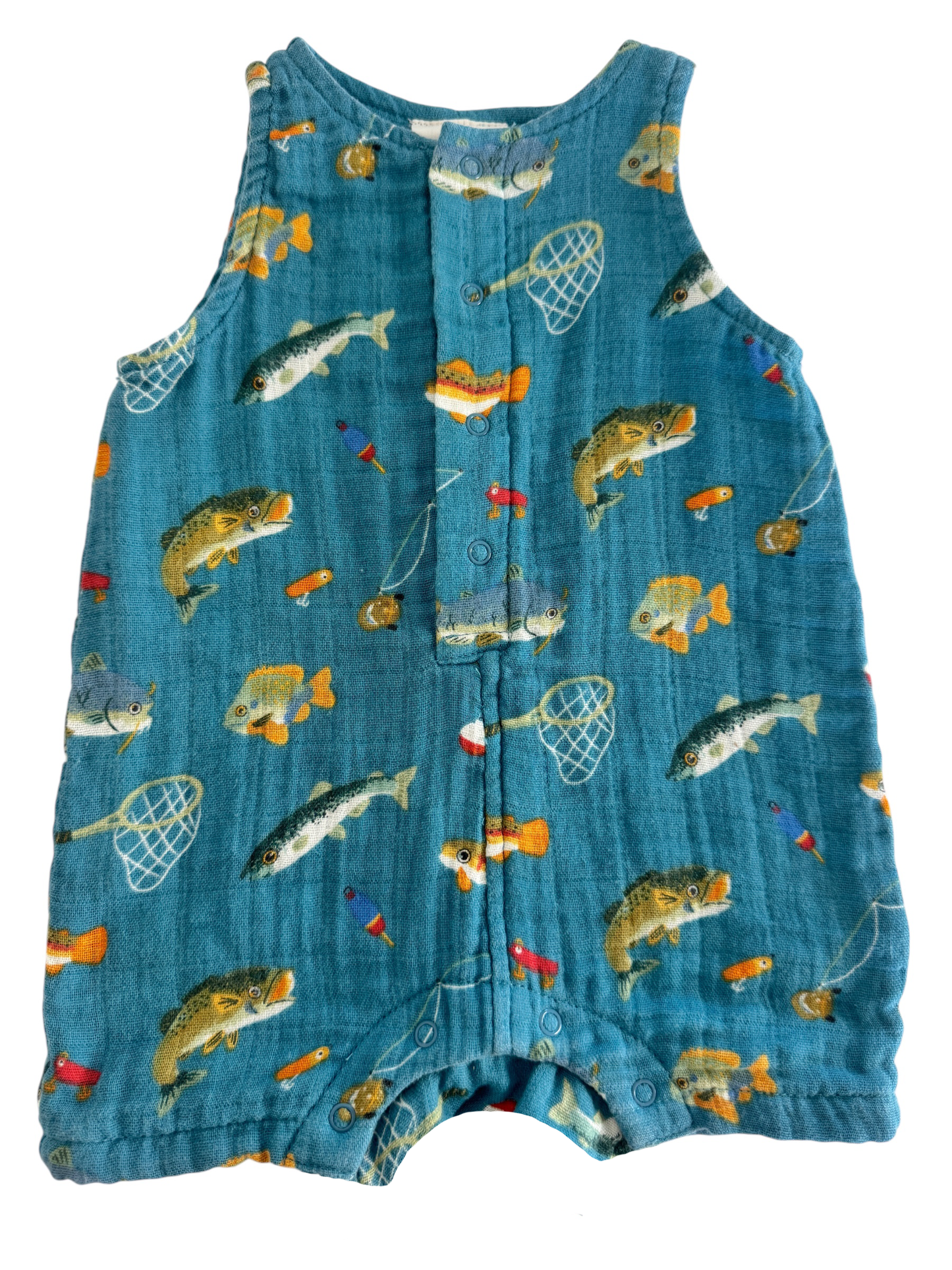 Gone Fishing / Muslin Shortie Romper