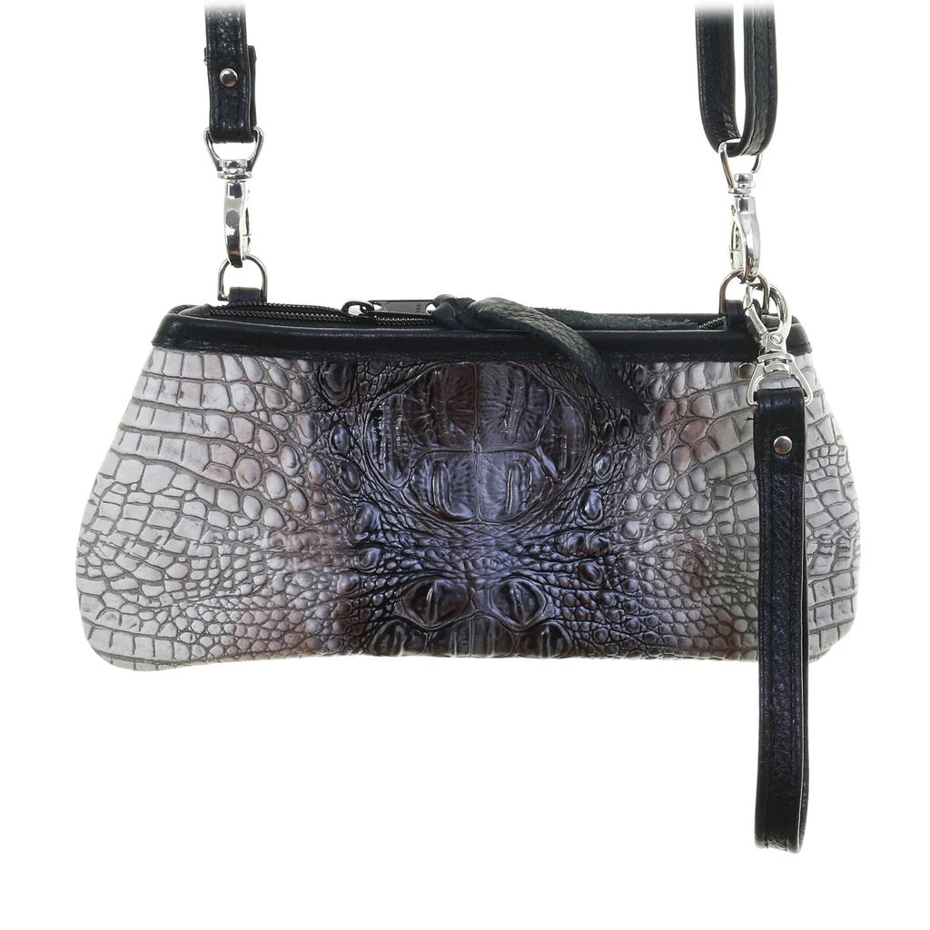 LC76- Zebra crocodile print little clutch