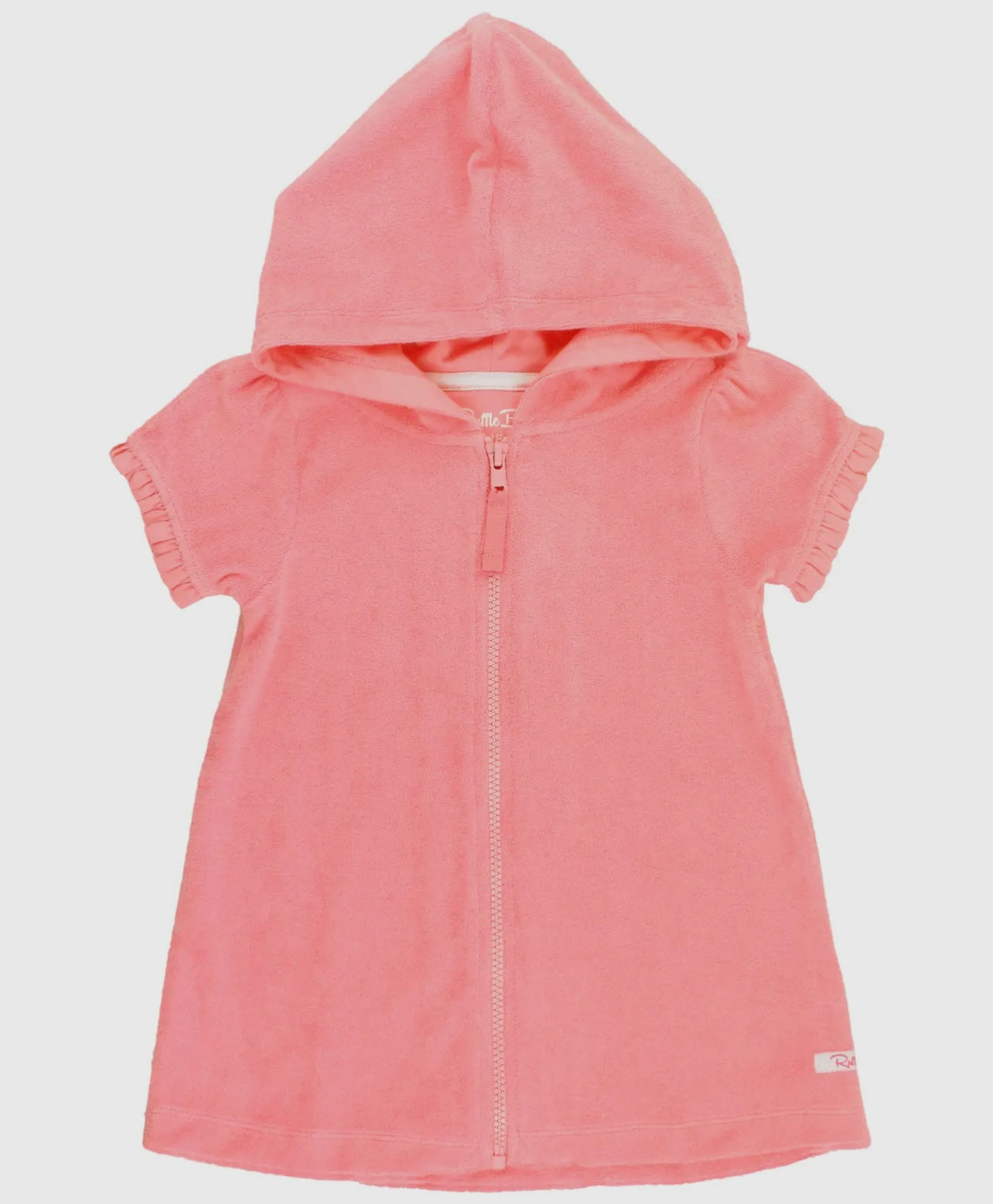 Bubblegum pink full-zip cover-up