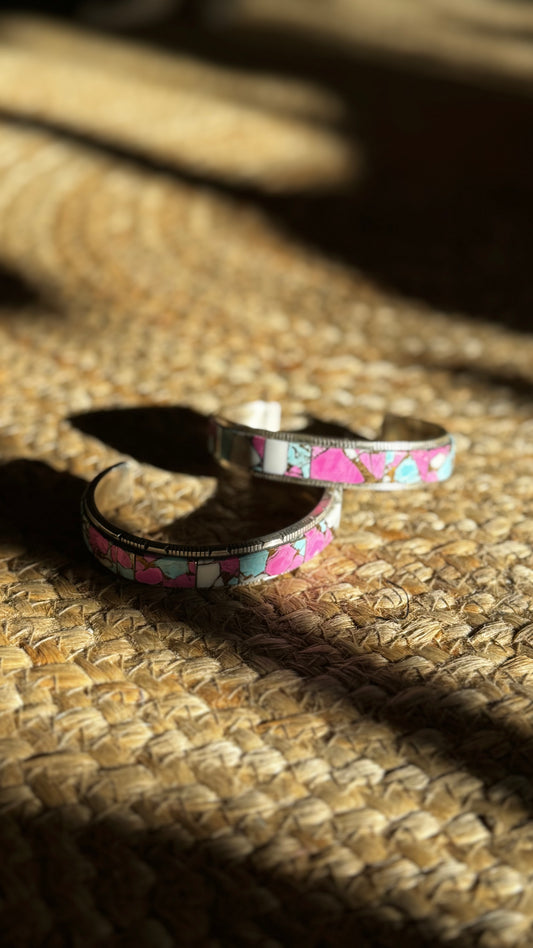 Handmade Cotton Candy Navajo Bracelet